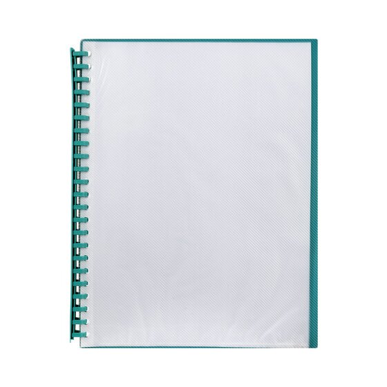 MARBIG Refillable Display Book – 20 Pockets, A4, Clear/Green