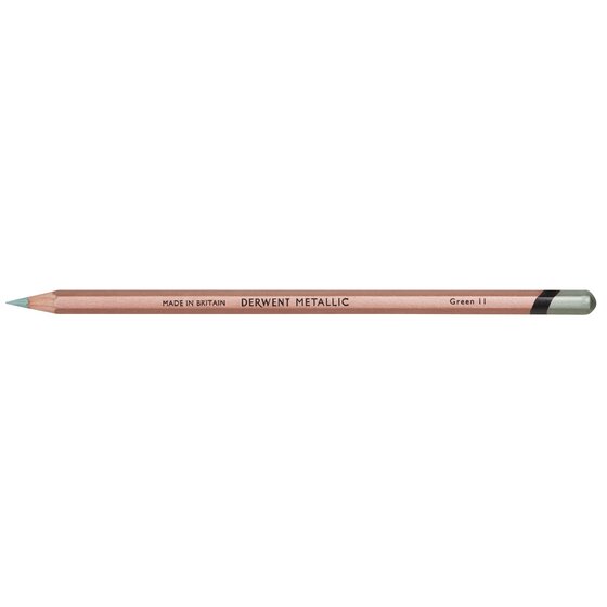 Derwent Metallic Pencil – Green | Reflective Drawing Pencil for Dark Paper