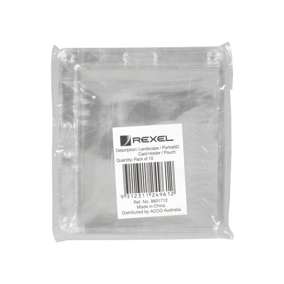 Rexel ID Card Holder Portrait/Landscape – 105 x 90mm – 10 Pack