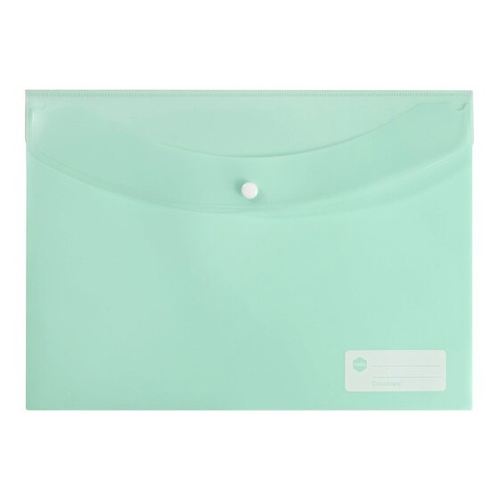 Marbig Doculope Document Wallet A4 – Pastel Green | Secure Button Closure
