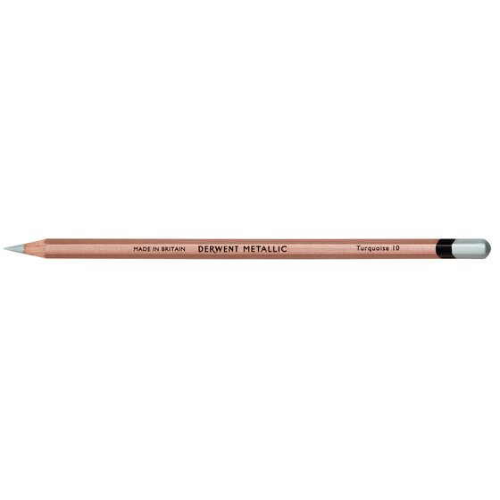 Derwent Metallic Pencil – Turquoise | Reflective Drawing Pencil for Dark Paper