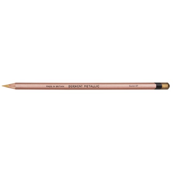 Derwent Metallic Pencil in Gold – Bright Shimmer for Dark Backgrounds