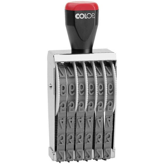 COLOP 12006 6-Band Numberer 12mm – Metal Frame Rubber Stamp with Numbers & Symbols