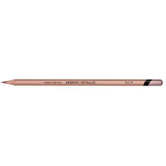 Derwent Metallic Pencil – Red | Bold Shimmer on Dark Backgrounds