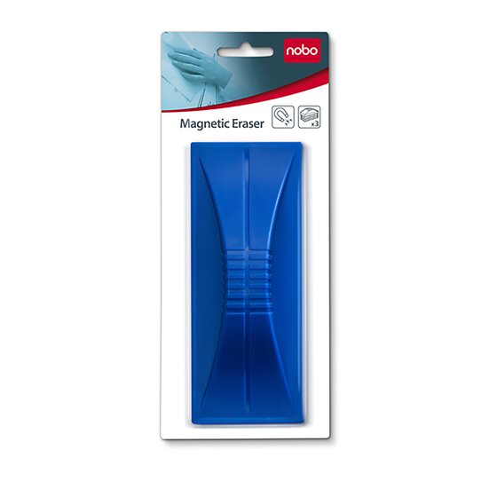 Nobo Whiteboard Eraser – Magnetic, Blue, Moulded Handle