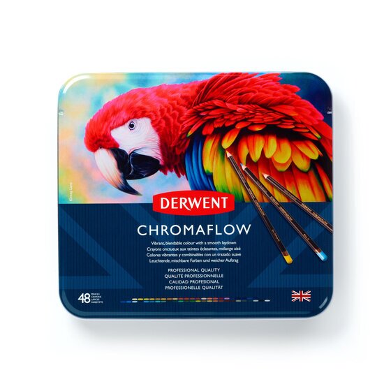 Derwent Chromaflow Coloured Pencils – 48 Pencil Tin