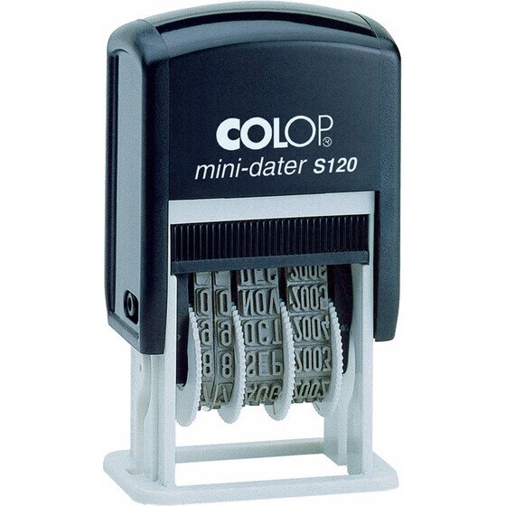 COLOP S120/B Mini Dater Stamp – 4mm Black Self-Inking