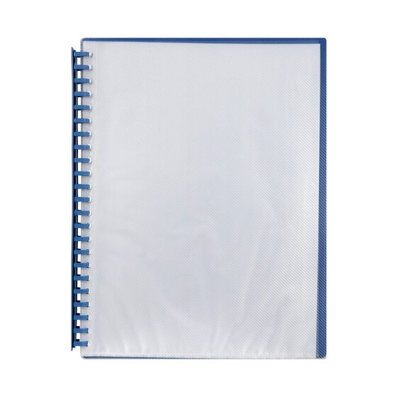 Marbig A4 Refillable Display Book – 20 Pockets, Clear & Blue