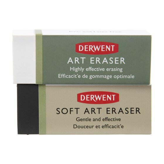 Derwent Dual Eraser Pack of 2 – Soft Art Erasers for All Pencils | Sketching & Refining