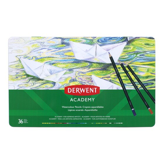 Derwent Academy Watercolour Pencil Tin of 36