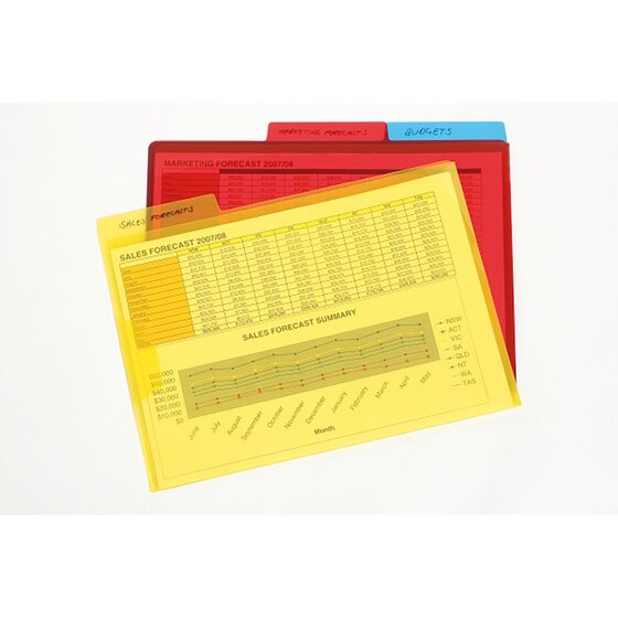 Marbig A4 Letter File – Secure Flap & Tab, Pack of 3