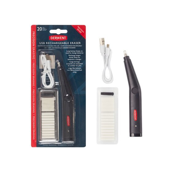 Derwent USB Rechargeable Eraser – Precision Electric Sketching Tool