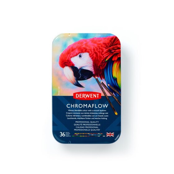 Derwent Chromaflow Coloured Pencils – 36 Pencil Tin