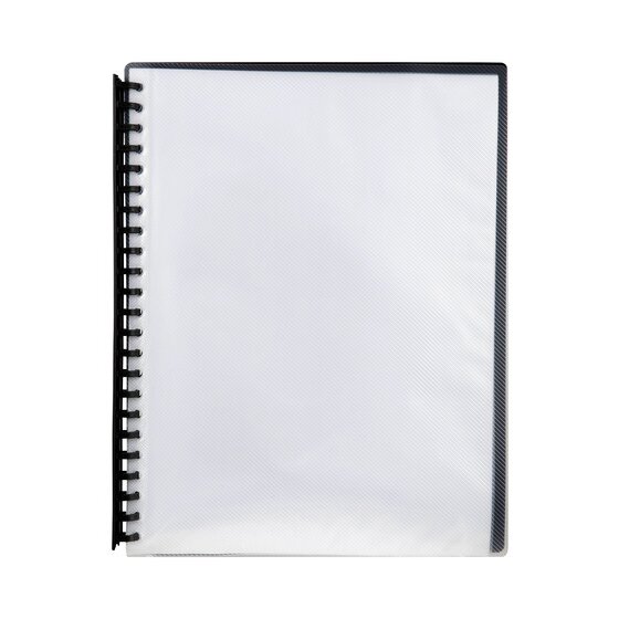 Marbig A4 Refillable Display Book – 20 Pockets, Clear Front / Black Back