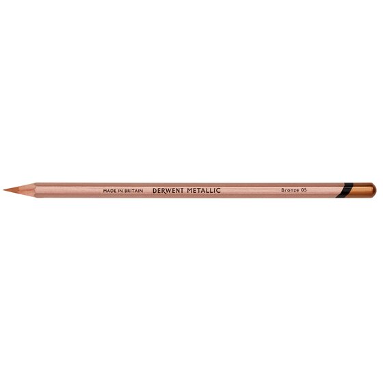 Derwent Metallic Pencil in Bronze – Warm Shimmer for Dark Backgrounds
