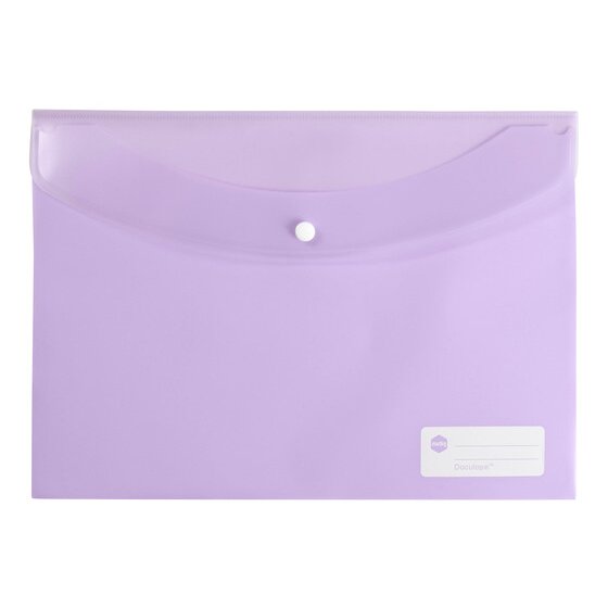 Marbig Doculope Document Wallet A4 – Pastel Purple | Secure Button Closure