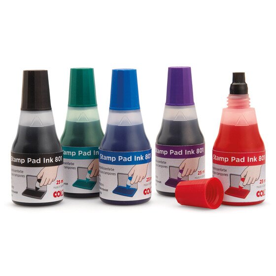 COLOP 801 Blue Stamp Pad Ink – 25ml Water-Based | Foam & Felt Pads