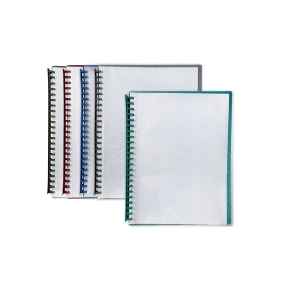 Marbig A4 Refillable Display Book – 20 Pockets, Clear/Assorted
