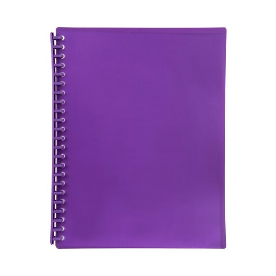Marbig A4 Refillable Display Book – 20 Pockets, Translucent Purple