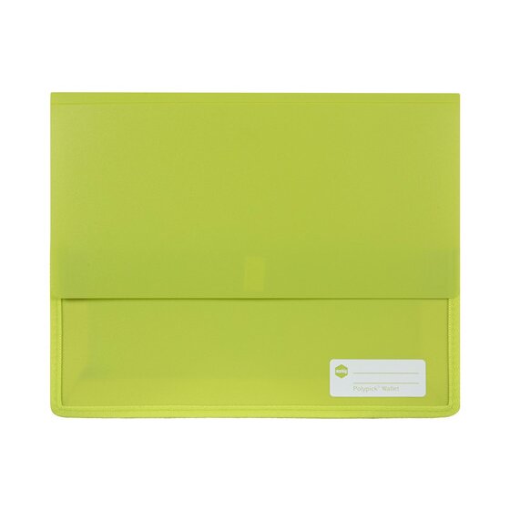 MARBIG POLYPICK A4 HEAVY DUTY DOCUMENT WALLET LIME