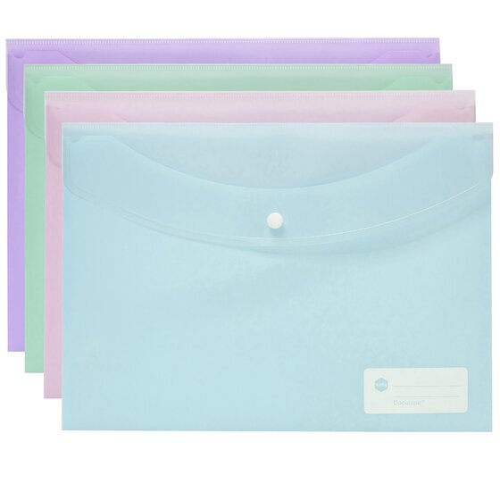 Marbig Doculope Document Wallet – A4, Pastel Assorted | Office Filing & Storage