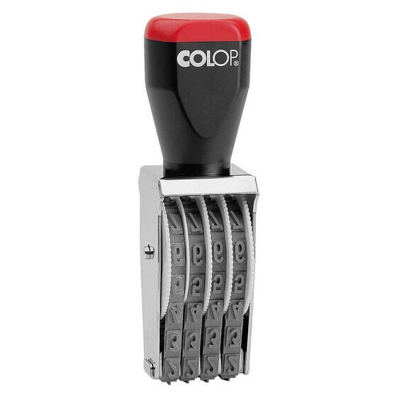 COLOP 4 Band Numberer 09004 | 9mm Deep Moulded Bands | Metal Frame Rubber Stamp