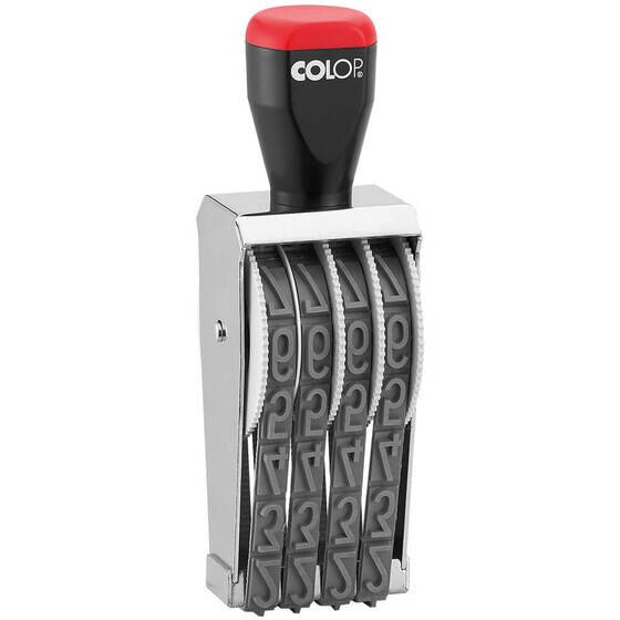 COLOP 15004 4-Band Numberer 15mm – Metal Frame Rubber Stamp with Numbers & Symbols