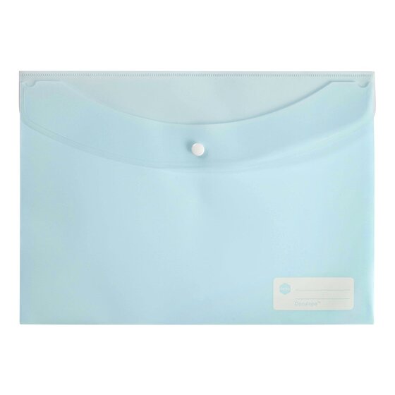 Marbig Doculope A4 Document Wallet – Pastel Blue | Button Closure