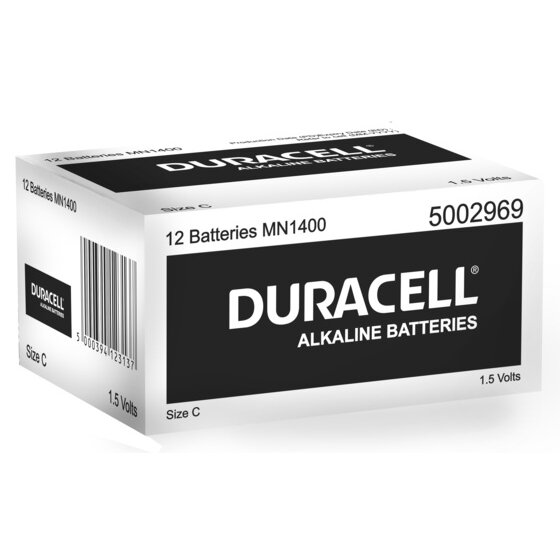 Duracell Coppertop Size C Alkaline Batteries – Pack of 12