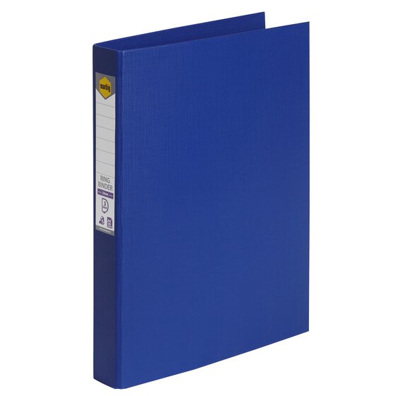 Marbig A4 Ring Binder, 25mm 3-D Ring, Polyethylene, Blue
