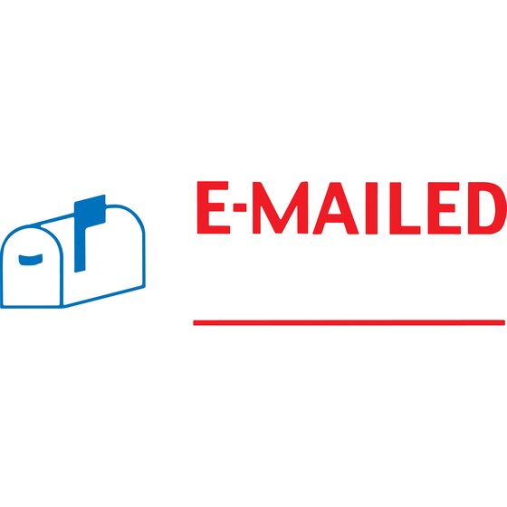 XSTAMPER CX-BN 2025 Pre-Inked Stamp – EMAILED Icon, Red/Blue, Retractable Frame
