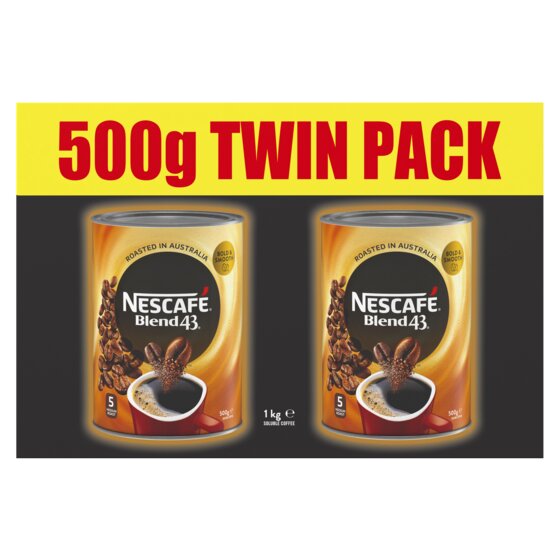 Nescafé Blend 43 Instant Coffee Twin Pack (2 x 500g Cans)