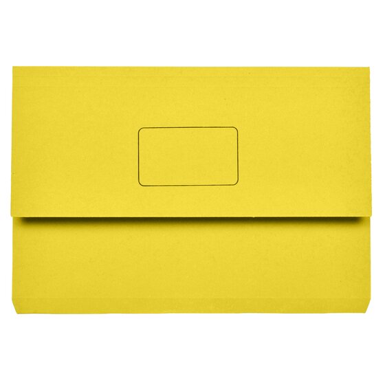 MARBIG Slimpick Foolscap Document Wallet – Yellow | Colour-Coded Filing for Office & Home