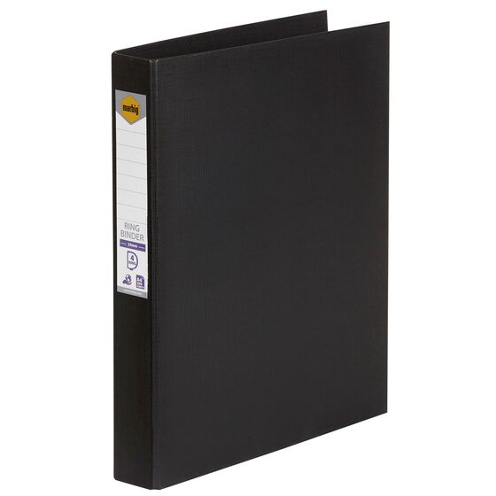 Marbig A4 Ring Binder – 25mm 4D Polyethylene – Black