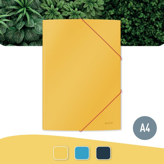 Leitz Cosy 3 Flap Folder – Card A4 Yellow