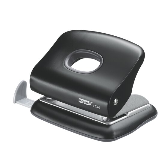 RAPID Punch FC20 – 2-Hole 20-Sheet Desktop Hole Punch (Black, Clamshell)