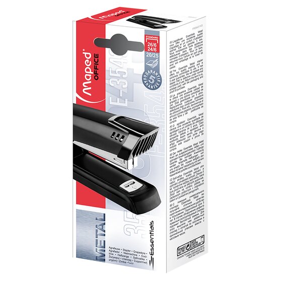 Maped Essentials Half-Strip Stapler – Compact Desk Stapler