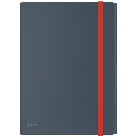 Leitz Cosy A4 3 Flap Folder with Pocket – Grey | Holds 150 Sheets, Lightweight Recyclable PP