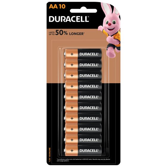 Duracell Coppertop AA Alkaline Batteries – Pack of 10