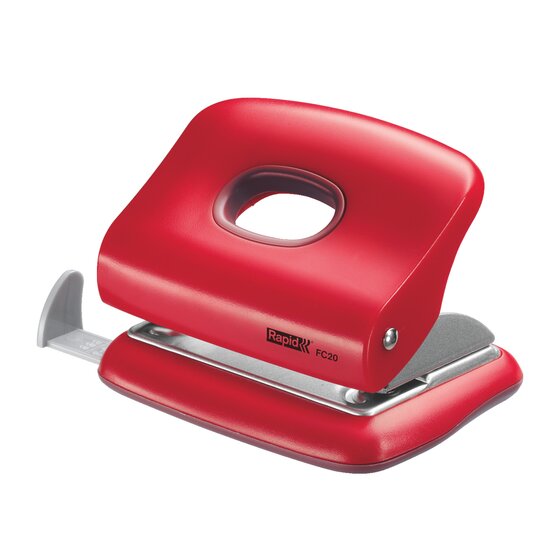Rapid Punch FC20 – Red Clamshell | 20-Sheet Desktop Hole Puncher