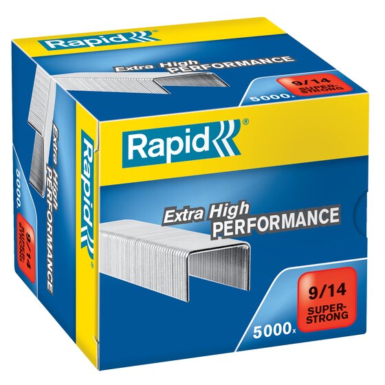 Rapid Superstrong Staples 9/14mm – Box of 5,000 (Up to 110 Sheets)