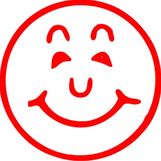 XSTAMPER CE-16 Pre-Inked Rubber Stamp – Smile Face Red