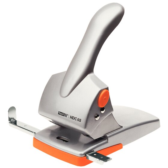 Rapid Punch 2H Heavy Duty 65-Sheet Hole Punch – Silver/Orange