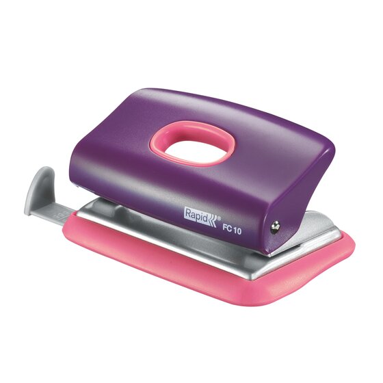 Rapid 2H 10-Sheet Hole Punch FC10 – Purple/Apricot