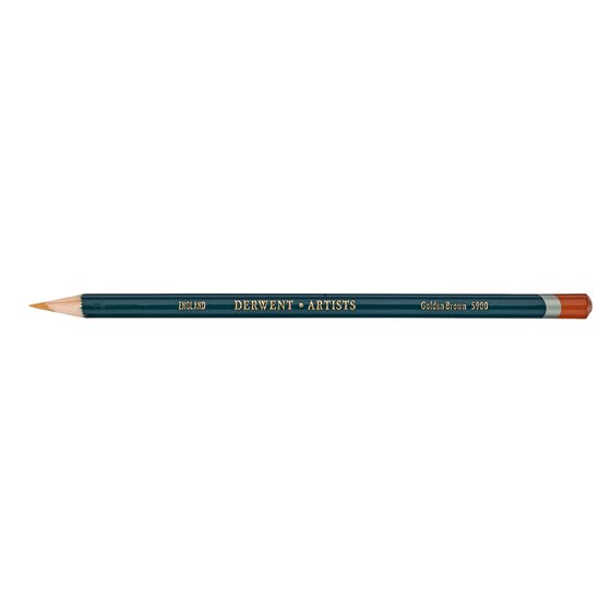 Derwent Artists Pencil – Golden Brown 5900 | Round Barrel Colour-Grade