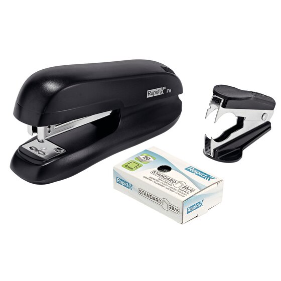 Rapid F6 Half-Strip Stapler – Black | Value Pack