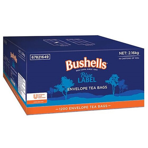 Bushells Blue Label Black Tea Cup Bags Enveloped – 1200 Count, 2.16kg
