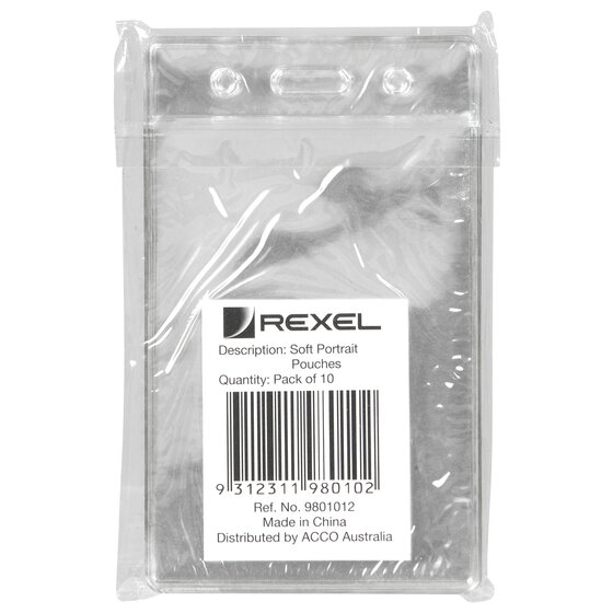 Rexel Soft ID Pouch, Portrait 62 x 104mm – Pack of 10