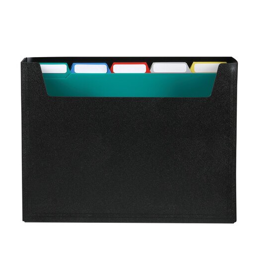 Marbig Portable Organiser – A4 | 10 Files with Carry Handle | Black