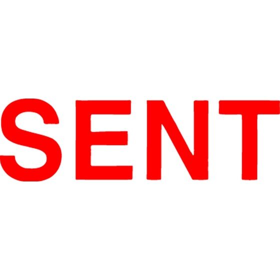 XSTAMPER CX-BN 1567 "SENT" Red Pre-Inked Rubber Stamp – Re-Inkable, Soft Grip, Retractable Frame